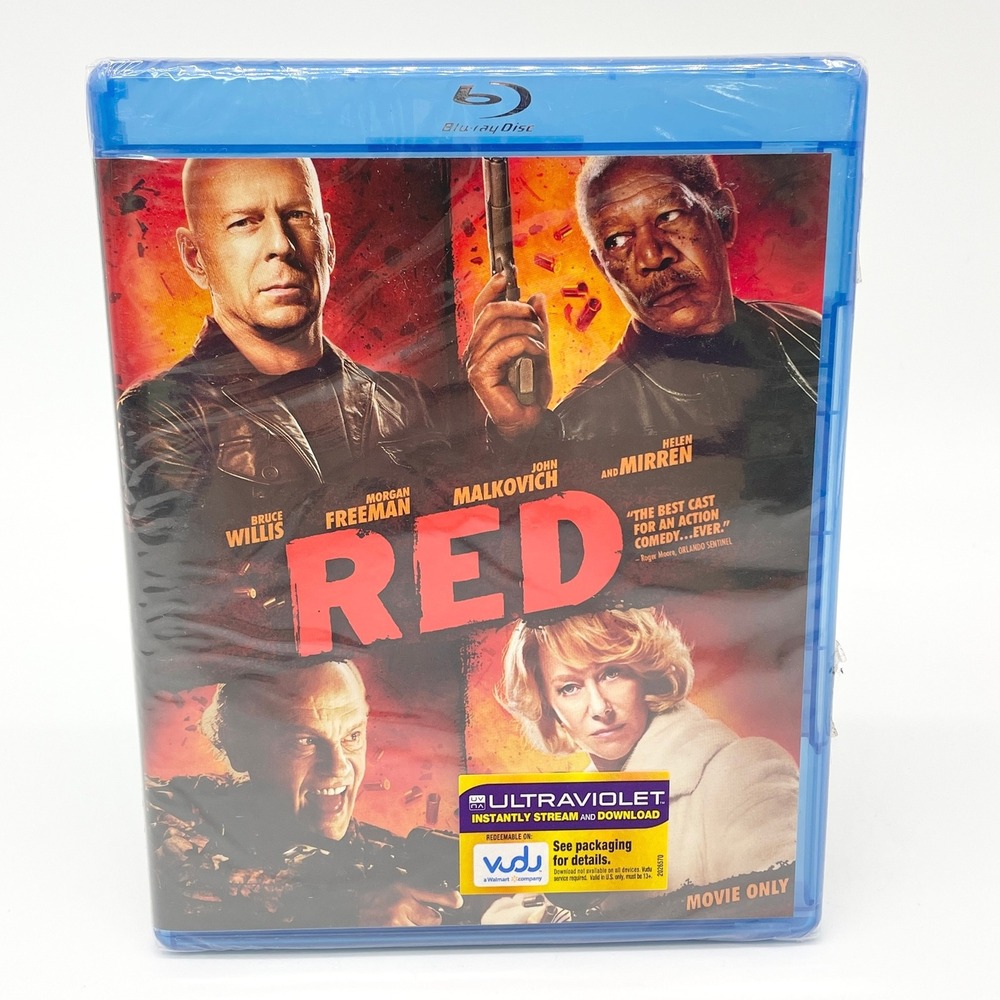 RED Blu Ray Movie Action Comedy Bruce Willis Morgan‎ Freeman NEW Sealed